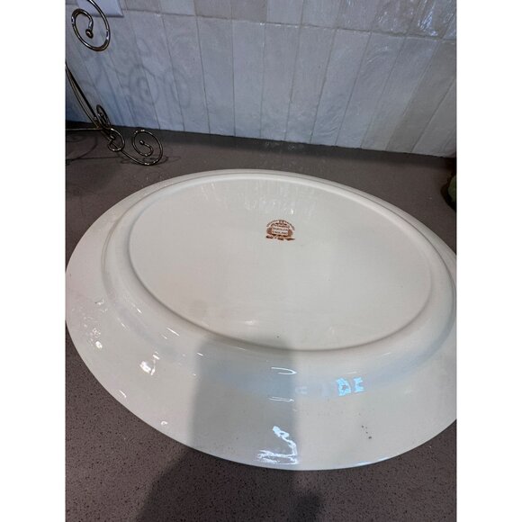 Vintage Woods Burslem England Oval Turkey Platter Brown Transferware 21"x17" - Picture 2 of 9